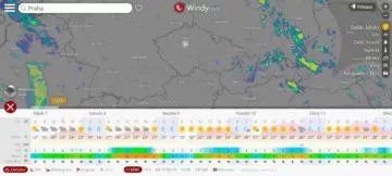 Windy - mapa počasí Praha