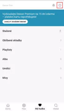 aplikace deezer tmavý vzhled