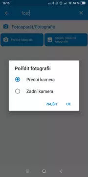 Automatizace 01 - Přední fotoaparát