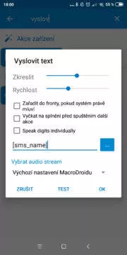 Automatizace 02 - přečíst sms vyplněno