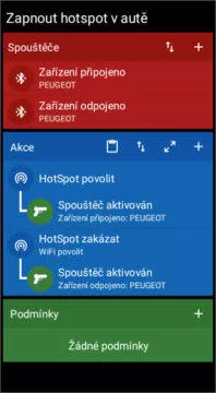 Automatizovat hotspot v autě