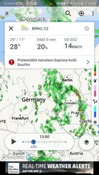 Bouřky - meteo radar ČR