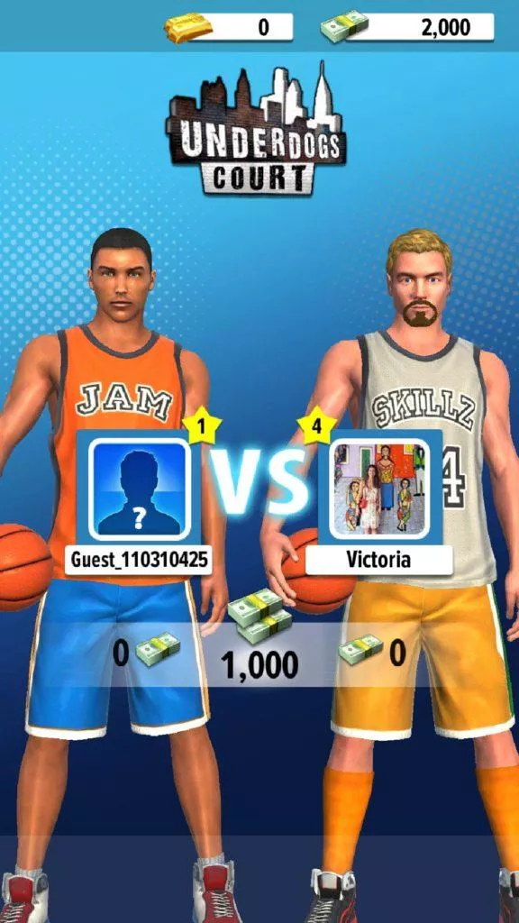 duel hra pro dva basketball stars