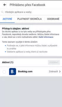 facebook propojené účty