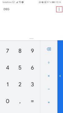 Google kalkulačka - Dark mode