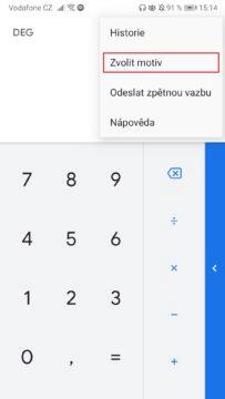 Google kalkulačka - jak zapnout tmavý režim