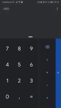 Google kalkulačka - tmavý režim