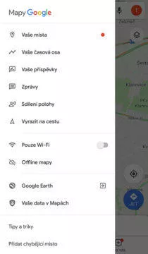 google mapy časová osa