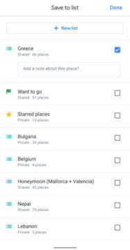 google mapy seznamy poznámky