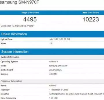 galaxy note 10 geekbench