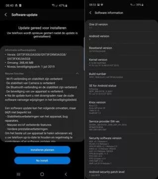 samsung galaxy s10 aktualizace