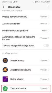 Hlasitější poslech hudby - Android