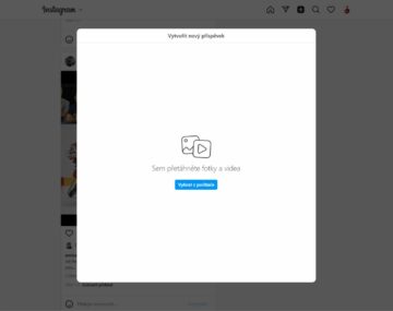 jak přidat foto video Instagram PC desktop 2 výběr