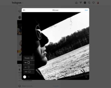 jak přidat foto video Instagram PC desktop 3 ořez