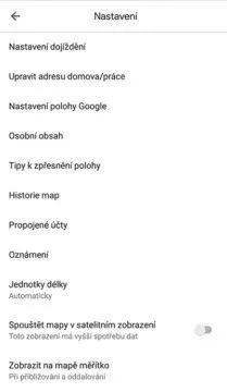 jak smazat historii vyhledávání a tras google mapy