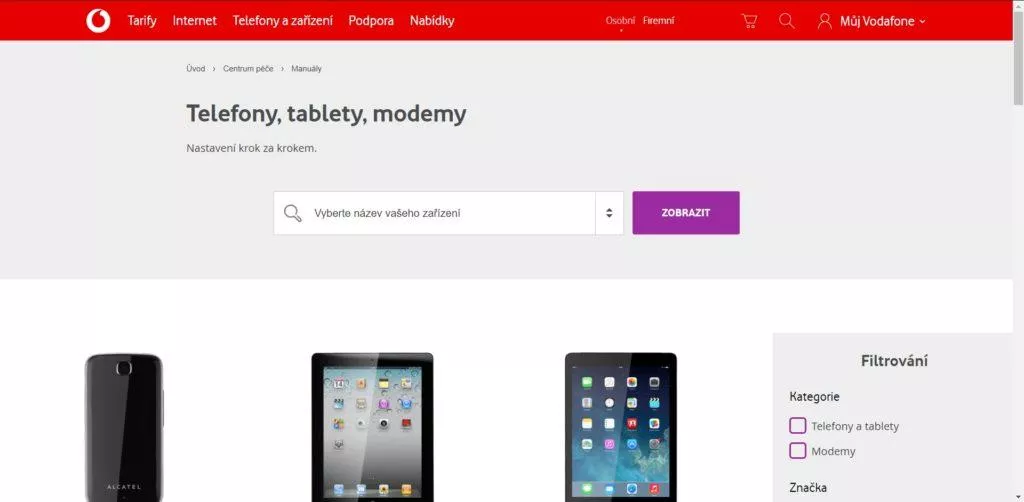 Nastavení Vodafone