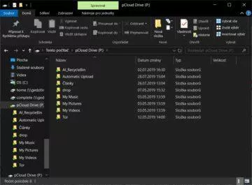 pCloud se připojuje jako síťový disk