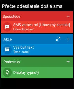 Přečte odesílatele došlé sms