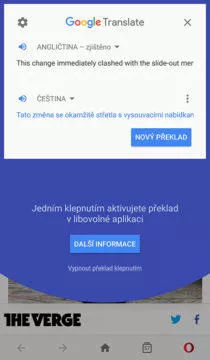 Překladač Google překlad textu v aplikaci