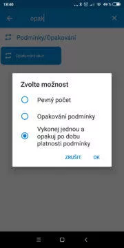 Přeskočit reklamy na YouTube - Akce Opakování akcí