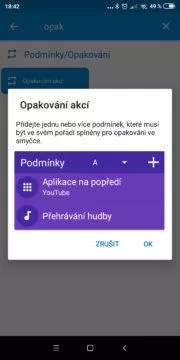 Přeskočit reklamy na YouTube - Akce Opakování akcí nastavení 04