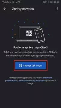 QR kód - Google zprávy - web