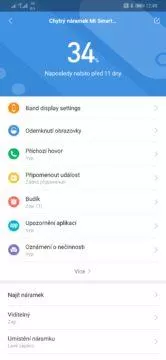 Xiaomi Mi Band 4 nastavení