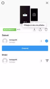 skupinový chat instastories