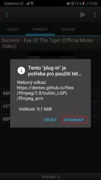 Stahování videa z YouTube do Android