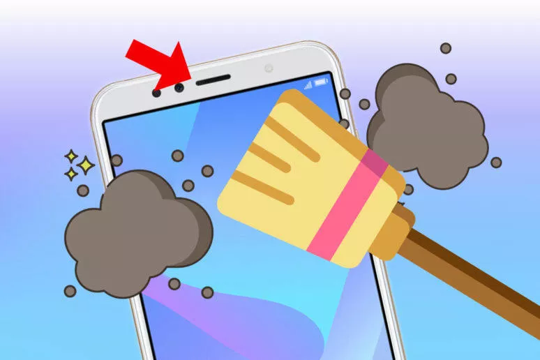 Telefon - špinavé sluchátko nebo reproduktor Telefon - špinavé sluchátko nebo reproduktor