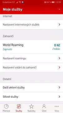 Vodafone - World roaming - svět