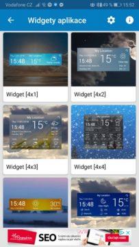 Widget aplikace o počasí