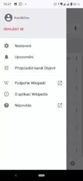 Wikipedie – postranní nabídka