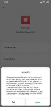 Xiaomi Mi Health aplikace