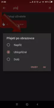 Změna klávesnice - automatizovat Android - gesto 2