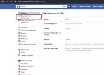 Zneužitý Facebook - zabezpečení a přihlášení