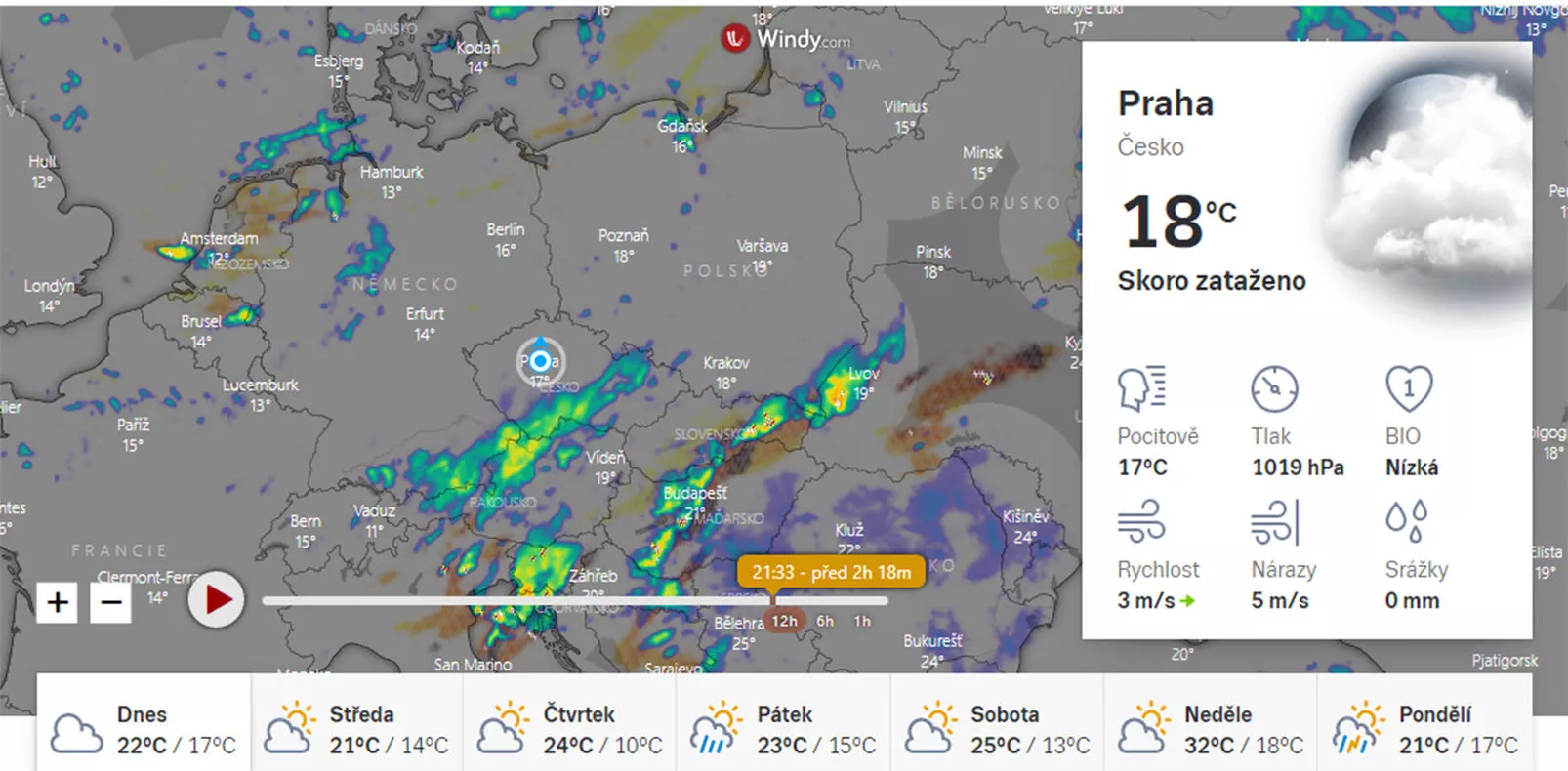 Pocasi Cz Inovuje Nabidne Meteoradar I Celosvetovou Predpoved