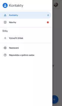 štítky kontakty google