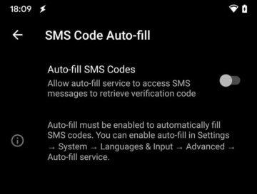 google android 10 sms kód