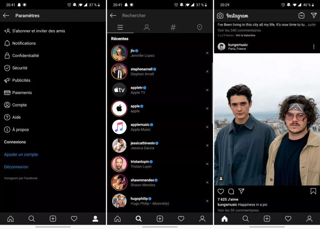 instagram tmavý režim