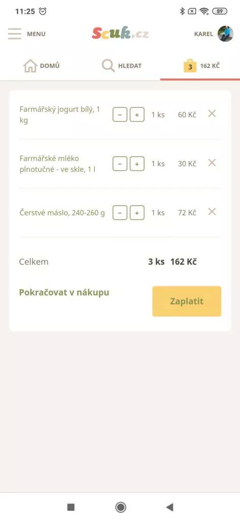 Nákupní košík Scuk.cz