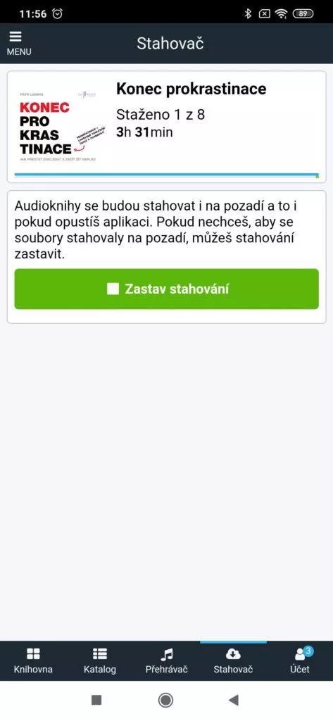 Stahování knížek