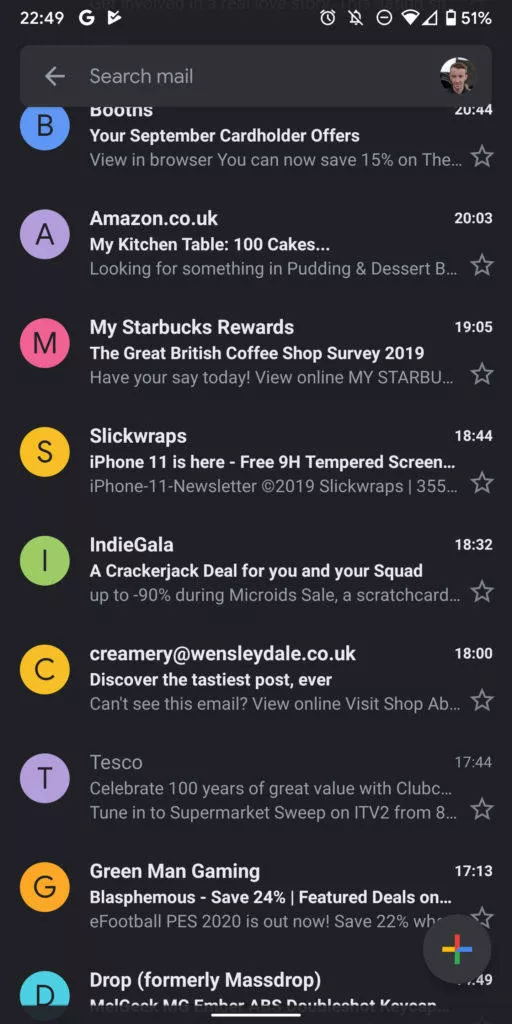 tmavy rezim pro gmail