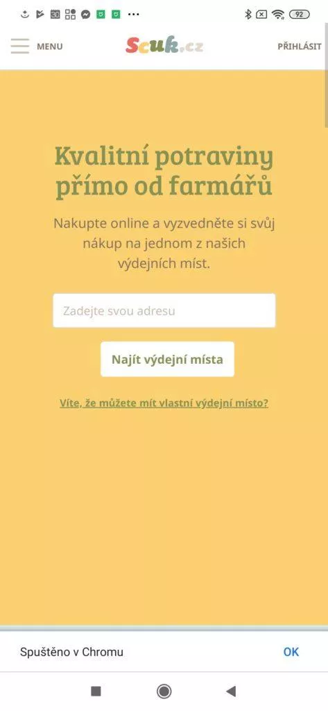 Zadání místa