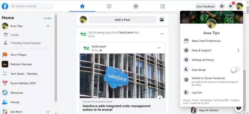 facebook nový design