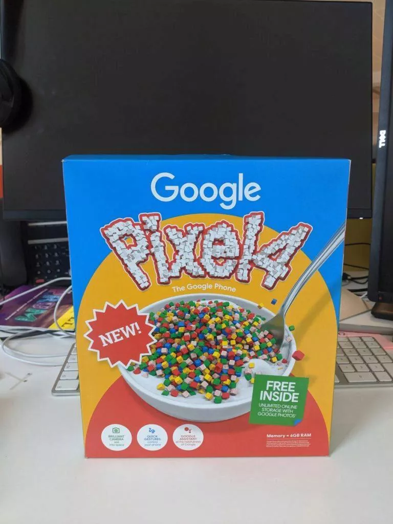 google pixel 4 balení cereálie