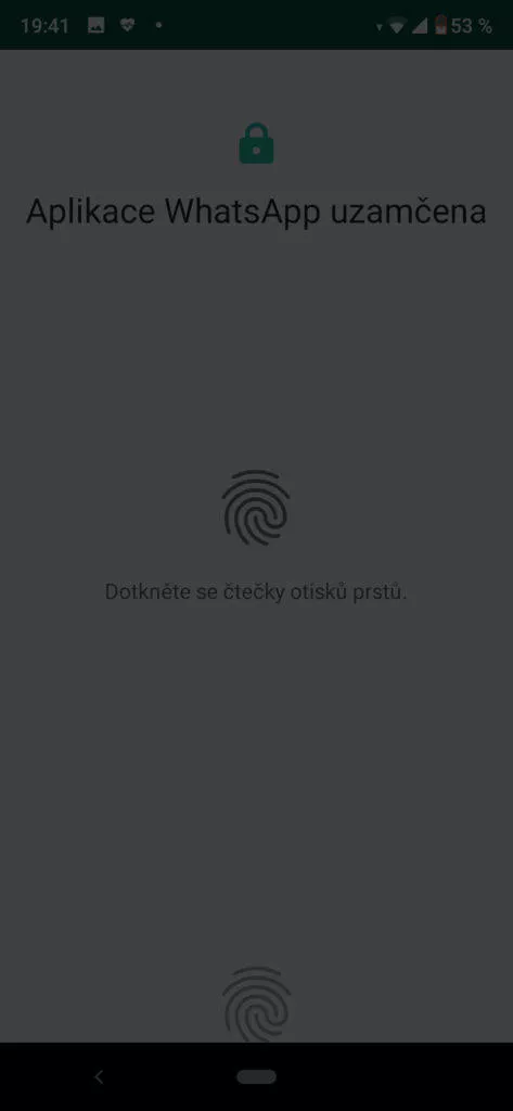 jak zabezpečit whatsapp pomocí otisku prstu