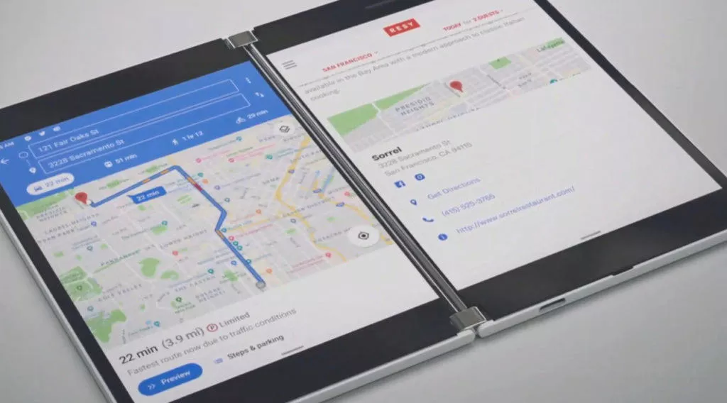 microsoft surface duo google mapy