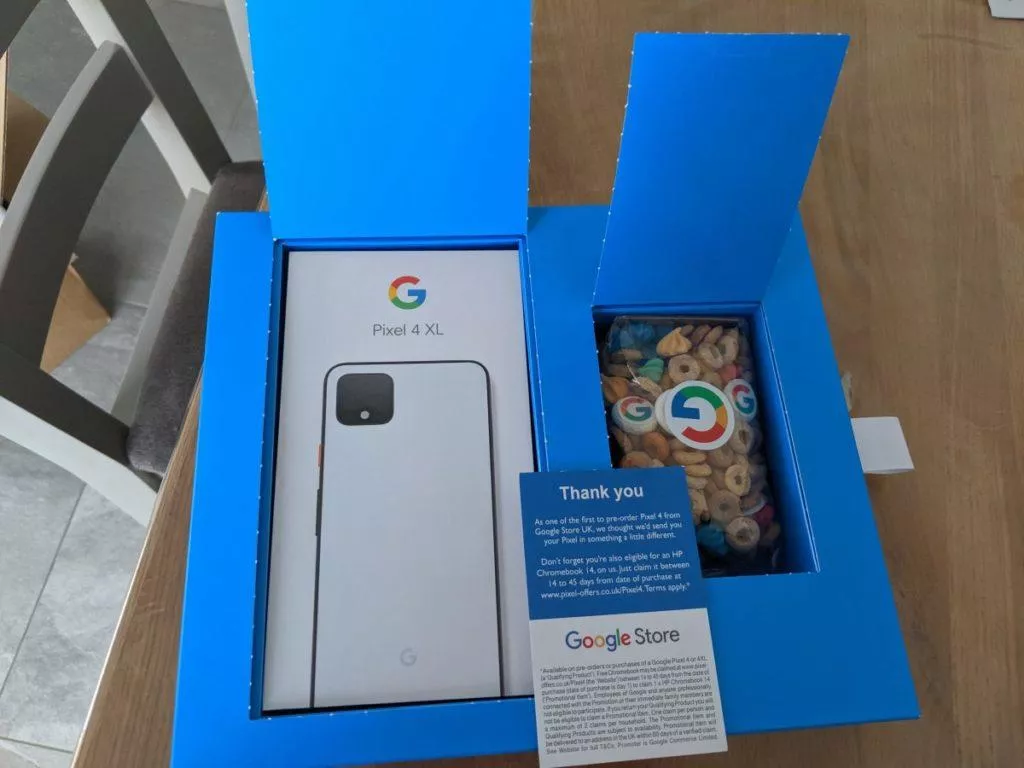 pixel 4 balení od cereálií