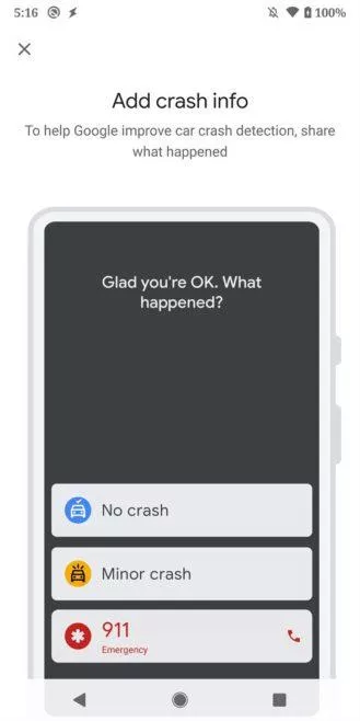 google pixely rozpoznání autonehody